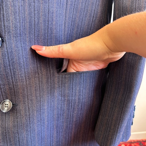 Vintage 70s 80s Wool Pinstripe Blazer – A. Gold & Sons Montreal - Picture 4 of 16